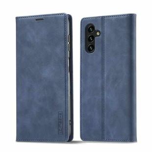 For Samsung Galaxy A14 4G / 5G LC.IMEEKE Strong Magnetism Microfiber Leather Phone Case(Blue)