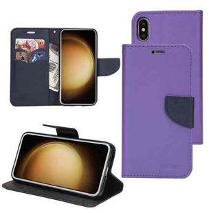 For Samsung Galaxy S23 5G Mercury Contrast Color Splicing Leather Phone Case(Purple)