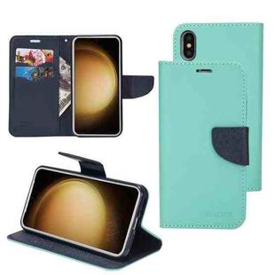 For Samsung Galaxy S23+ 5G Mercury Contrast Color Splicing Leather Phone Case(Mint Color)
