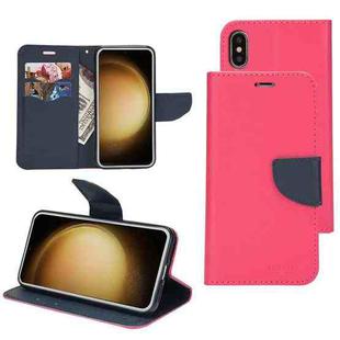 For Samsung Galaxy S23+ 5G Mercury Contrast Color Splicing Leather Phone Case(Rose Red)