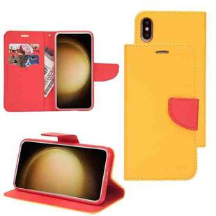 For Samsung Galaxy S23+ 5G Mercury Contrast Color Splicing Leather Phone Case(Yellow)