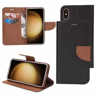 For Samsung Galaxy S23+ 5G Mercury Contrast Color Splicing Leather Phone Case(Brown)