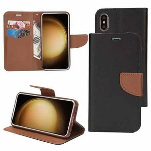 For Samsung Galaxy S23 Ultra 5G Mercury Contrast Color Splicing Leather Phone Case(Brown)