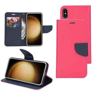 For Samsung Galaxy S22+ 5G Mercury Contrast Color Splicing Leather Phone Case(Rose Red)