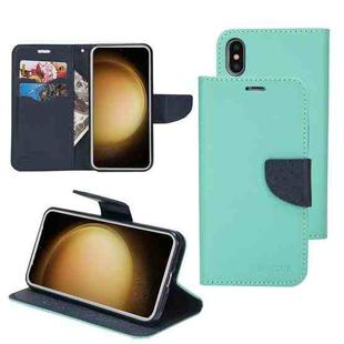 For Samsung Galaxy S22 Ultra 5G Mercury Contrast Color Splicing Leather Phone Case(Mint Color)