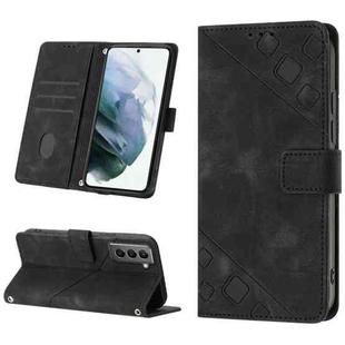 For Samsung Galaxy S21 5G Skin-feel Embossed Leather Phone Case(Black)