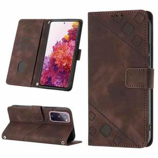 For Samsung Galaxy S20 FE / S20 2022 Skin-feel Embossed Leather Phone Case(Brown)