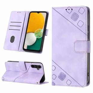 For Samsung Galaxy A13 5G /A04 4G/A04e Skin-feel Embossed Leather Phone Case(Light Purple)