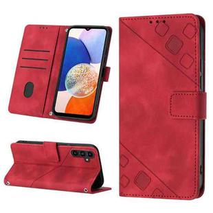 For Samsung Galaxy A14 5G Skin-feel Embossed Leather Phone Case(Red)