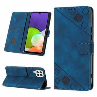 For Samsung Galaxy A22 4G / M32 4G Skin-feel Embossed Leather Phone Case(Blue)