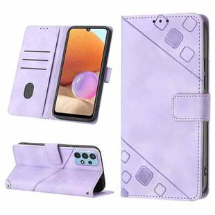 For Samsung Galaxy A32 4G Skin-feel Embossed Leather Phone Case(Light Purple)