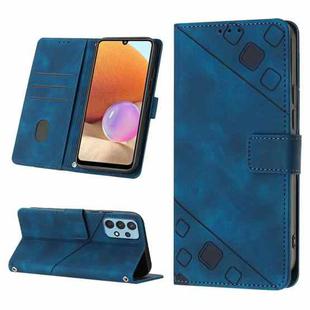 For Samsung Galaxy A32 4G Skin-feel Embossed Leather Phone Case(Blue)