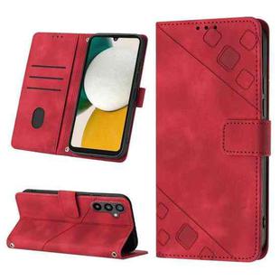 For Samsung Galaxy A34 Skin-feel Embossed Leather Phone Case(Red)