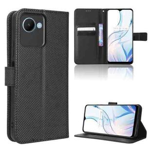For Realme C30 / C30s Foreign Diamond Texture Leather Phone Case(Black)