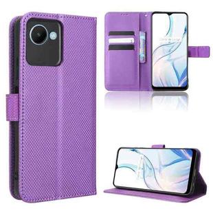 For Realme C30 / C30s Foreign Diamond Texture Leather Phone Case(Purple)