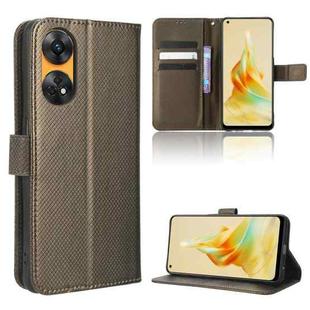 For OPPO Reno8 T 4G Diamond Texture Leather Phone Case(Brown)