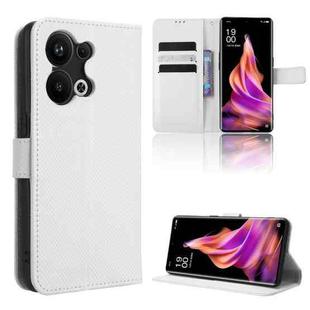 For OPPO Reno9 Pro+ 5G Diamond Texture Leather Phone Case(White)