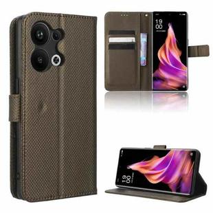 For OPPO Reno9 Pro+ 5G Diamond Texture Leather Phone Case(Brown)