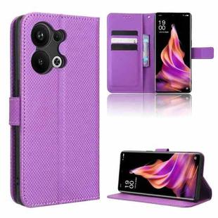 For OPPO Reno9 Pro+ 5G Diamond Texture Leather Phone Case(Purple)