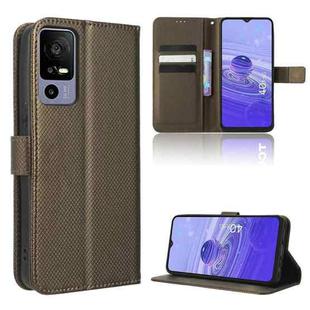 For TCL 40 R 5G Diamond Texture Leather Phone Case(Brown)