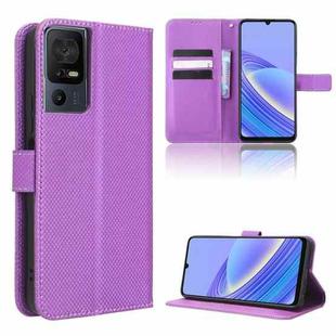 For TCL 40 SE Diamond Texture Leather Phone Case(Purple)