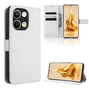 For OPPO Reno9 / Reno9 Pro 5G Diamond Texture Leather Phone Case(White)
