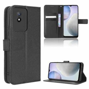 For vivo Y02 4G Diamond Texture Leather Phone Case(Black)