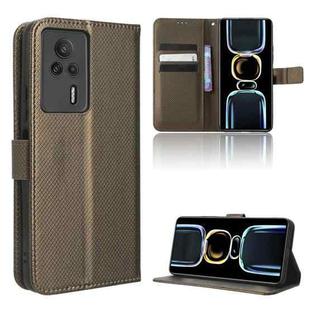 For Xiaomi Redmi K60E 5G Diamond Texture Leather Phone Case(Brown)