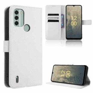 For Nokia C31 Diamond Texture Leather Phone Case(White)