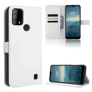 For Vodafone Smart V22 Diamond Texture Leather Phone Case(White)