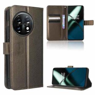 For OnePlus 11 5G Diamond Texture Leather Phone Case(Brown)