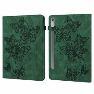 For Lenovo Pad Pro 2022 11.2 inch / Tab P11 Pro Gen 2 Embossed Butterfly Pattern Leather Tablet Case(Green)