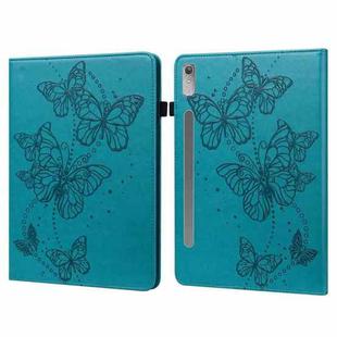 For Lenovo Pad Pro 2022 11.2 inch / Tab P11 Pro Gen 2 Embossed Butterfly Pattern Leather Tablet Case(Blue)