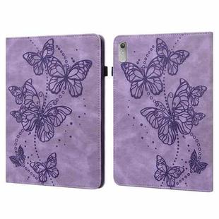 For Lenovo Pad Plus 2023 11.5 inch / Tab P11 Gen 2 Embossed Butterfly Pattern Leather Tablet Case(Purple)