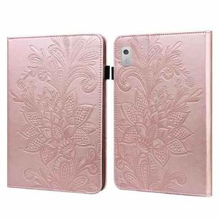 For Lenovo Tab M8 4th Gen Lace Flower Embossing Pattern Leather Tablet Case(Gold)