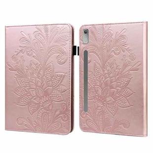 For Lenovo Pad Pro 2022 11.2 inch / Tab P11 Pro Gen 2 Lace Flower Embossing Pattern Leather Tablet Case(Gold)