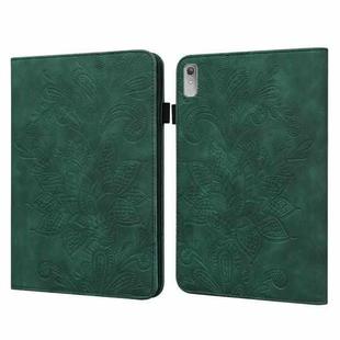 For Lenovo Pad Plus 2023 11.5 inch / Tab P11 Gen 2 Lace Flower Embossing Pattern Leather Tablet Case(Green)