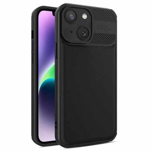 For iPhone 14 Plus Twill Texture TPU Shockproof Phone Case(Black)
