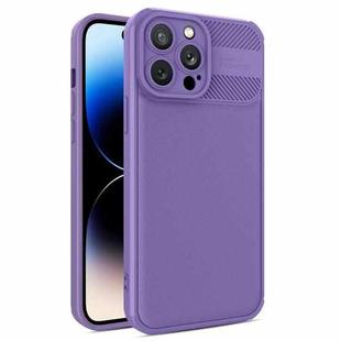 For iPhone 14 Pro Twill Texture TPU Shockproof Phone Case(Purple)