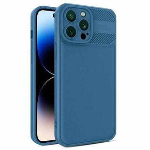 For iPhone 14 Pro Twill Texture TPU Shockproof Phone Case(Blue)