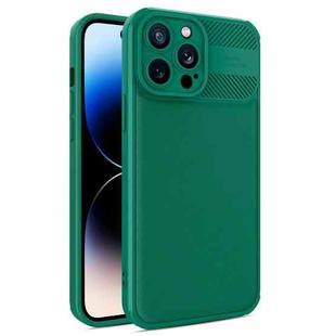 For iPhone 14 Pro Twill Texture TPU Shockproof Phone Case(Green)