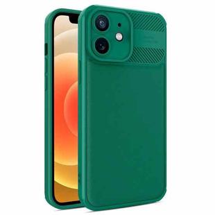 For iPhone 12 Twill Texture TPU Shockproof Phone Case(Green)