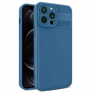 For iPhone 12 Pro Twill Texture TPU Shockproof Phone Case(Blue)