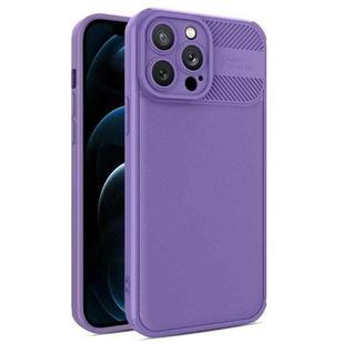 For iPhone 12 Pro Max Twill Texture TPU Shockproof Phone Case(Purple)