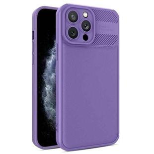 For iPhone 11 Pro Max Twill Texture TPU Shockproof Phone Case(Purple)