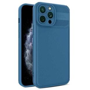 For iPhone 11 Pro Max Twill Texture TPU Shockproof Phone Case(Blue)