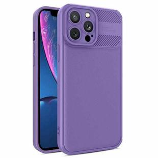 For iPhone X / XS Twill Texture TPU Shockproof Phone Case(Purple)