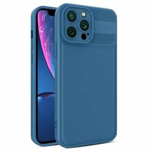 For iPhone X / XS Twill Texture TPU Shockproof Phone Case(Blue)