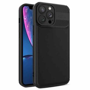 For iPhone X / XS Twill Texture TPU Shockproof Phone Case(Black)
