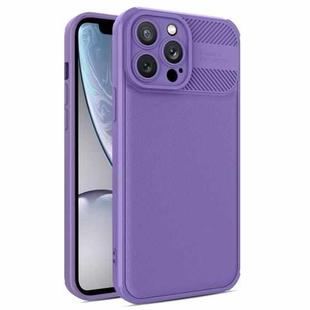 For iPhone XR Twill Texture TPU Shockproof Phone Case(Purple)